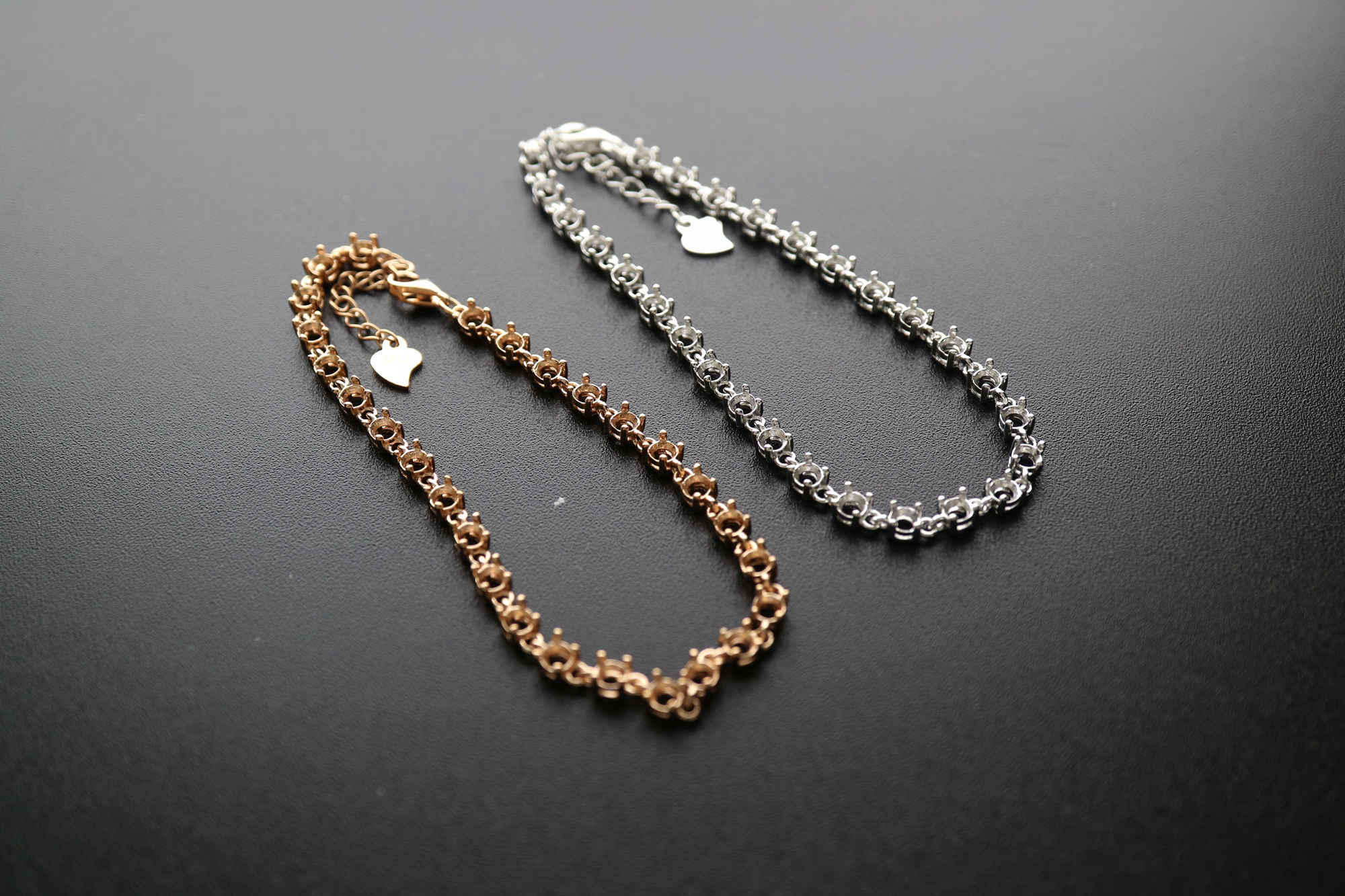 1Pcs 3MM Round Bezel Tennis Chain Mounting 27 Gemstones Cz Stone Solid 925 Sterling Silver Prong Bracelet Settings 1900214 - Click Image to Close
